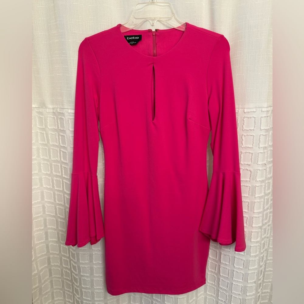 Bebe Pink Bell Sleeve Dress